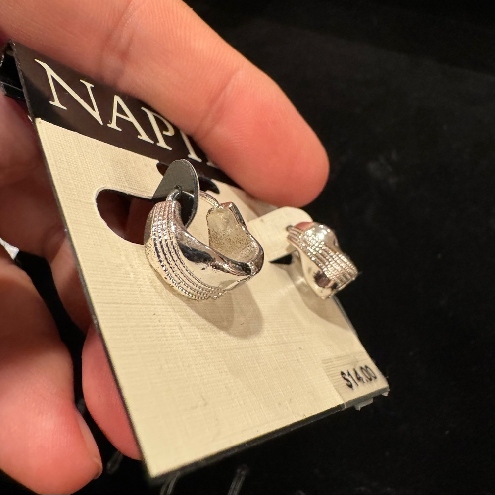 Napier Silver Tone Hoop Earrings